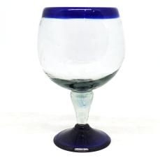 Cobalt Blue Rim 24 oz Shrimp Cocktail Chabela Glasses (set of 4)